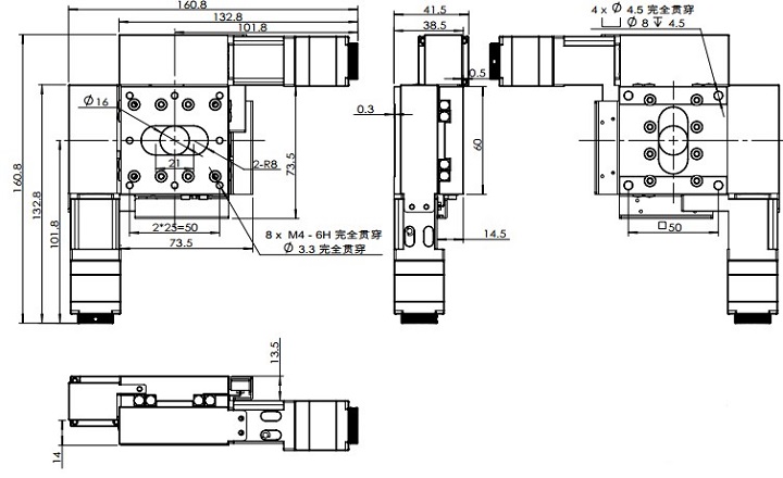 XY軸電動對位臺 FXY30-60K(圖9) XY軸電動對位臺