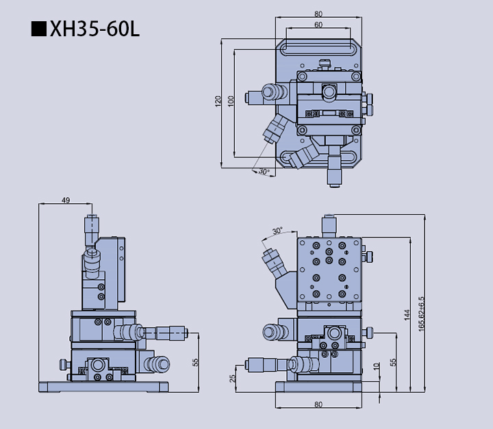 高精度三維滑臺 XH35(圖7) 高精度三維滑臺