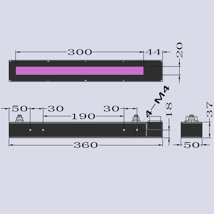 UVLED線光源組成部分-300×20(圖3) uvled線光源