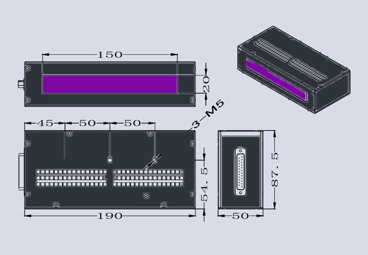 UVLED線固化光源-150×20(圖3) uvled線光源
