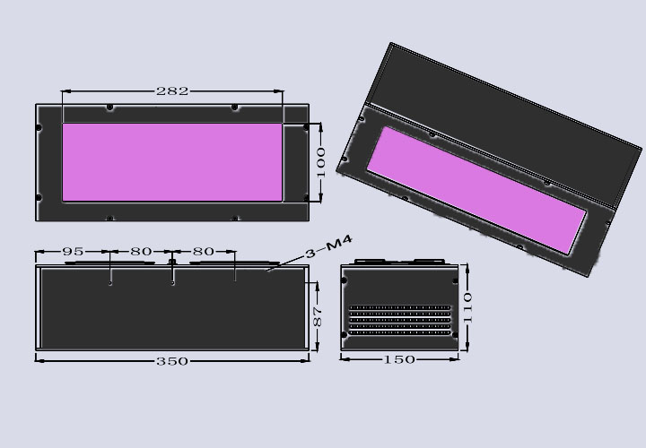 UV油墨固化用UVLED面光源-280×100(圖3) UV油墨固化用UVLED面光源-280×100(圖3)